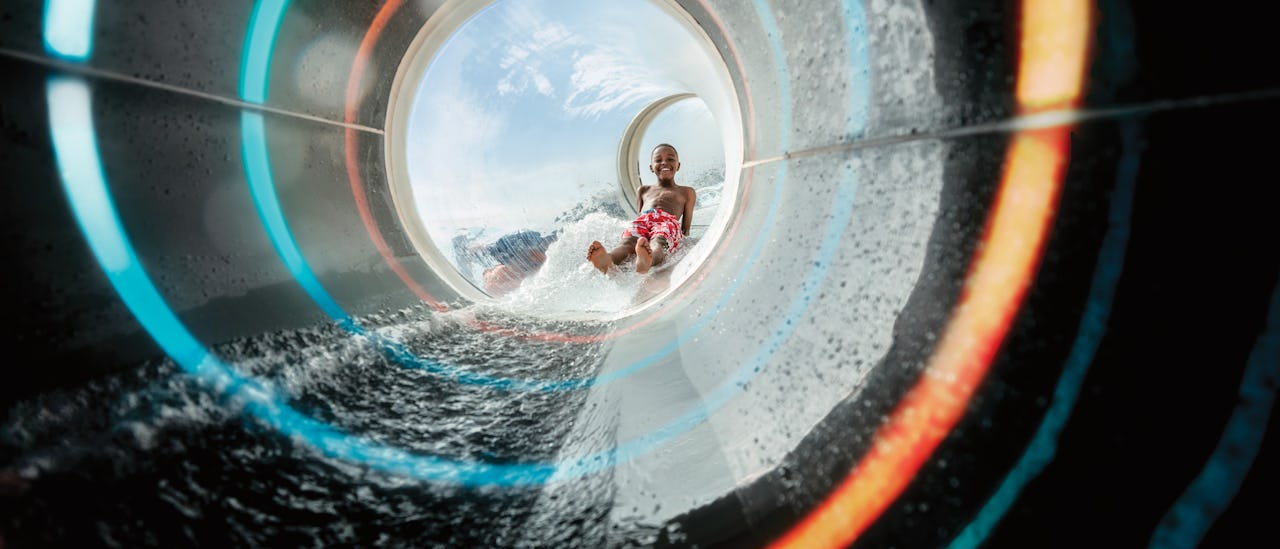 Take a ride in the  "Perfect storm" water slide!