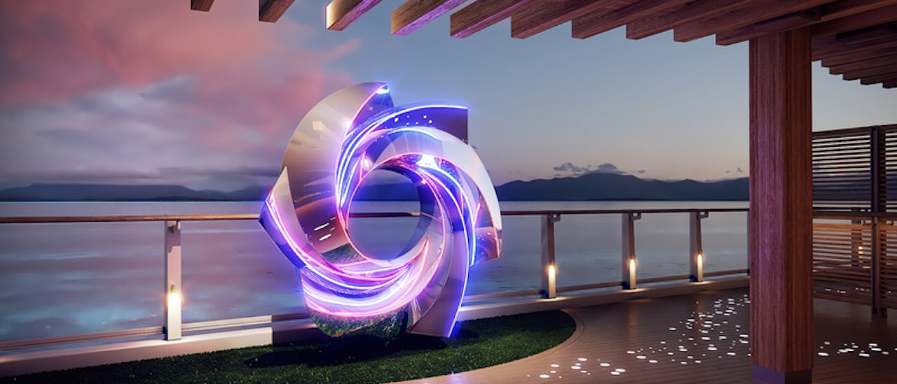 The Concourse, an outdoor sculpture garden with six installations designed by Alexander Krivosheiw.